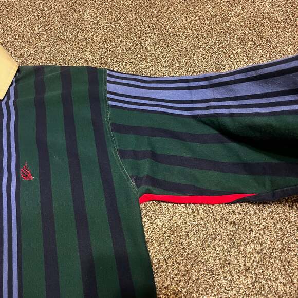 Vintage Nautica Sz Large Rugby Color block Polo Shirt Long Sleeve - Picture 8 of 10